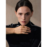 Minimalist Geometric Stainless Steel Ring – 18K Gold PVD Plated Statement Jewelry for Women