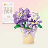 DIY Flower Bouquet Building Blocks Set - Cute Succulent & Rose Botanical Collection
