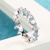 Elegant 925 Sterling Silver Diamond Wedding Ring for Women
