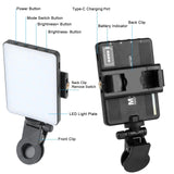 72 LED Rechargeable Selfie Light with Phone Clip – 3 Color Modes for Videos & Photography