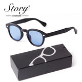 Gafas de sol redondas pequeñas con degradado azul de moda: gafas de sol cuadradas de diseño vintage con diseño de tortuga para hombres y mujeres