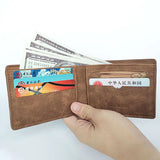 Slim PU Leather Men’s Wallet with Coin Pocket & Card Holder – Short Casual Bifold