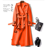 Women's Long Sleeve Trench Coat – 2024 Fashion Double-Breasted Office Jacket