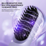 Wireless Rechargeable Straightening Brush with LCD Screen & Negative Ion Technology