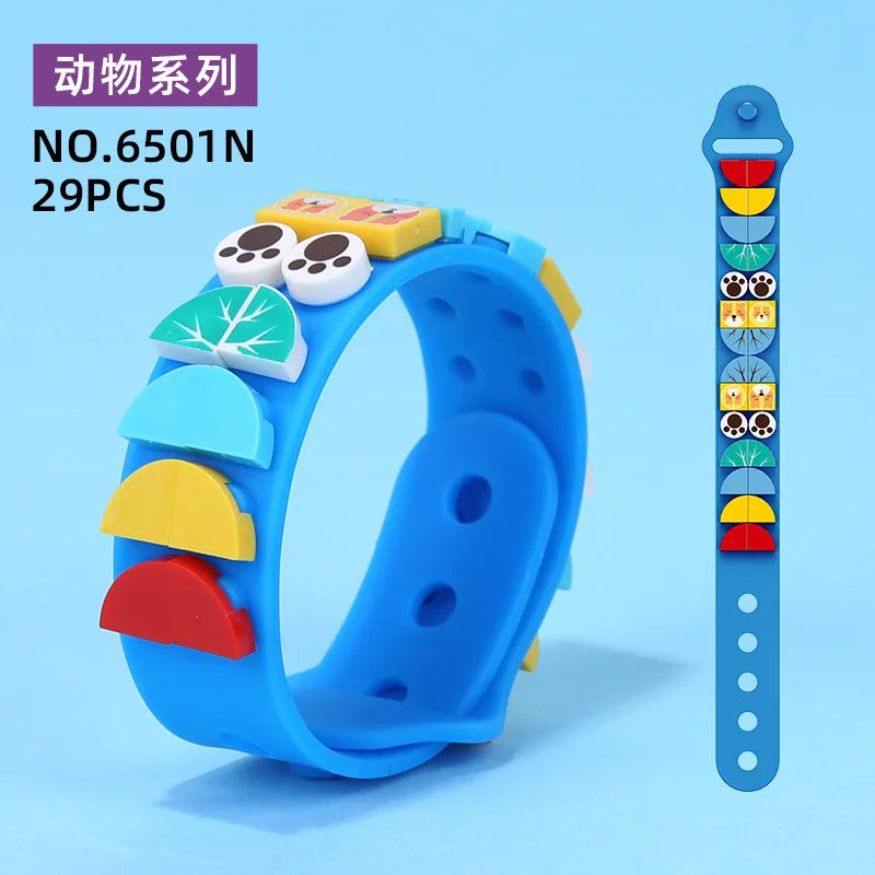 DIY DOTS Silicone Bracelet Building Block Set – Creative Cartoon Wristband Toy for Kids