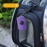 Portable Dog Poop Bag Dispenser – Mesh Fabric Waste Bag Holder for Pet Owners on the Go