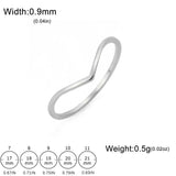 Minimalist Wave Ring – Stainless Steel V-Shape Wedding Band for Women