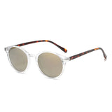 Gafas de sol polarizadas redondas retro: montura clásica de leopardo y protección UV400