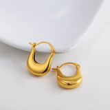 Gold-Plated Stainless Steel Geometric Hoop Earrings – Waterproof & Tarnish-Resistant