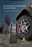 Portable Electric Air Pump with Tire Inflator, Pressure Gauge & Emergency Light