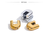 18K Gold-Plated U-Shape Hoop Earrings – Waterproof Stainless Steel Fashion Jewelry for Women