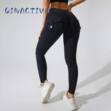 High Waist Butt-Lifting Pocket Leggings for Women – Seamless Yoga Pants with Utility Pockets