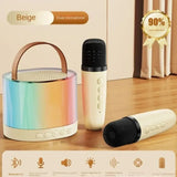 Portable Dual Microphone Bluetooth Karaoke Speaker with RGB Lights