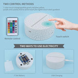 3D Night Light for Kids - USB Rechargeable LED Illusion Lamp with Remote Control
