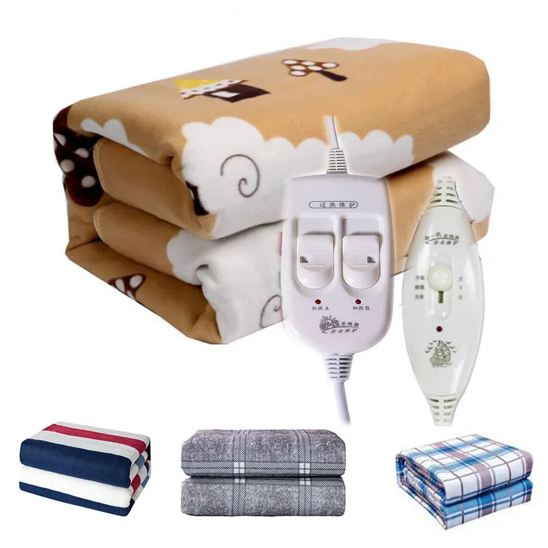 Electric Heated Blanket with Smart Temperature Control – Soft Plush Winter Warming Mat for Bed & Sofa