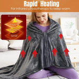 USB Heated Wearable Blanket – Machine Washable, 3-Temperature Level Shawl for Home, Office & Travel