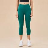 Women's High-Waist Calf-Length Yoga Leggings with Pockets – Stretchy, Breathable Workout Pants