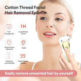 Mini Electric Facial Hair Remover - Cotton Thread Epilator for Women with LED Display