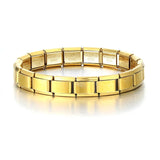 Pulseras con dijes italianos DIY Cadena básica Brazalete de acero inoxidable Módulos ensamblados versátiles Regalo ideal 9 mm Universal Dropshipping