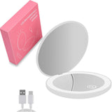 10X Magnification LED Makeup Mirror – Rechargeable Travel Mirror with Touch Control