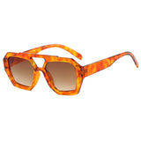 Vintage Square Sunglasses – Thick Frame Double Bridge UV400 Eyewear for Women & Men
