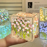 Kit de luz nocturna DIY con forma de tulipán en 3D: lámpara LED creativa para regalar a parejas y para decorar el hogar