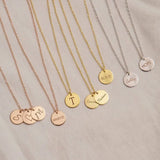 Personalized Stainless Steel Engraved Name Necklace with Round Disc Pendant