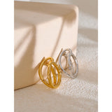 Minimalist Geometric Stainless Steel Ring – 18K Gold PVD Plated Statement Jewelry for Women