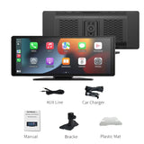 10.26" Touchscreen Car Multimedia Player with Wireless CarPlay, Android Auto, GPS & Dual Dash Cam