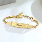 Customizable Stainless Steel Charm Bracelet - Personalized Name Bracelet for Men and Women