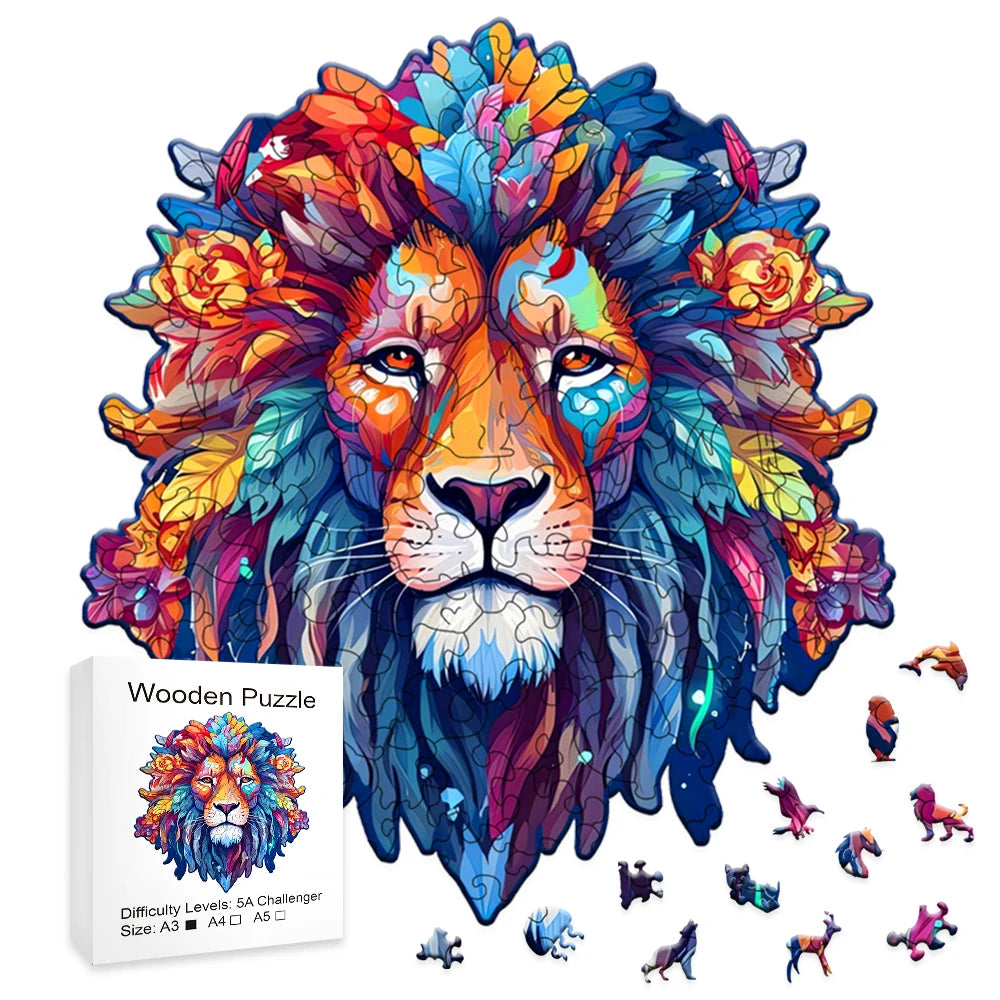 Wooden Animal Jigsaw Puzzle – Brain Boosting Game for Teens & Adults