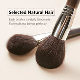 Professional 3-Piece Makeup Brush Set - Soft Goat Hair Blush, Contour & Highlighter Brushes