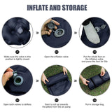 Double Inflatable Camping Mattress with Built-In Pump and Pillows – Lightweight, Waterproof Sleeping Pad for 2