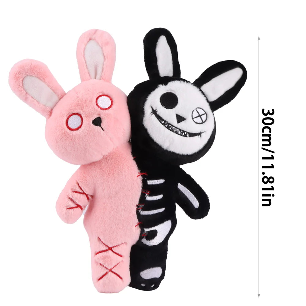 Halloween Double-Headed Skull Rabbit Plush - Spooky Cute Stuffed Animal Toy