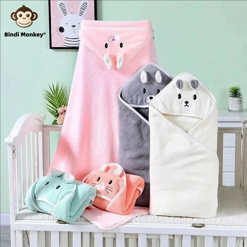 Toalla de baño con capucha para bebé suave y acogedora: manta cálida para recién nacidos y niños pequeños