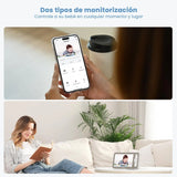 Monitor inalámbrico para bebés de 360° con cámara HD 2K, audio bidireccional y control remoto - Cámara para bebés iEGEEK