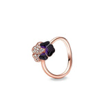 Anillo de plata 925 chapado en oro nuevo 2024 con circonita brillante y doble banda en forma de corazón para mujer, anillo Pandor original, joyería fina