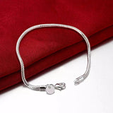 Pulsera de cadena de plata de ley 925: elegante pulsera de eslabones geométricos para mujer