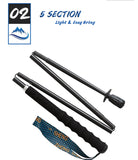 Ultralight Carbon Fiber Hiking Stick with Anti-Shock Grip – Trekking Pole for Mountain Climbing