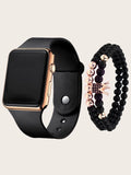 Unisex LED Digital Watch - Fashion Square Silicone Strap Timepiece