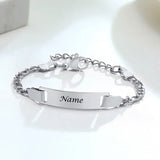 Customizable Stainless Steel Charm Bracelet - Personalized Name Bracelet for Men and Women