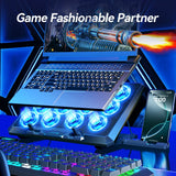 COOLCOLD Laptop Cooling Pad – 12 Quiet Fans, 12-17.3 Inch Gaming Laptop Cooler with Dual USB & Phone Holder