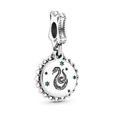 Sterling Silver Nugget Beads with Zircon for 3mm Charm Bracelets