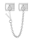 Pulsera unisex de acero inoxidable con dijes de animales: pulsera clásica y moderna con cierre de anilla de resorte
