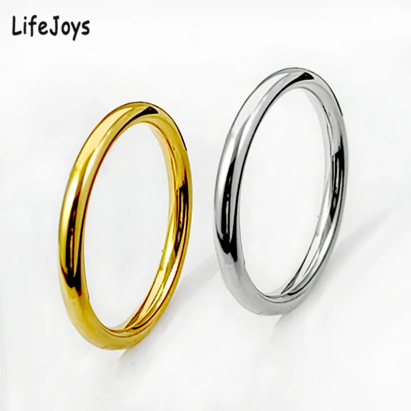 Anillos minimalistas de acero inoxidable fino: anillos apilables de oro y plata para mujeres y hombres 