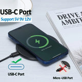 Ultra-Slim Fast Wireless Charger Pad with LED Indicator & Type-C Cable – 30W High-Speed Charging for iPhone, Samsung & Qi Devices