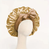 Gorro de dormir de satén de seda ajustable con banda para atar: protección para el cabello para mujeres y hombres