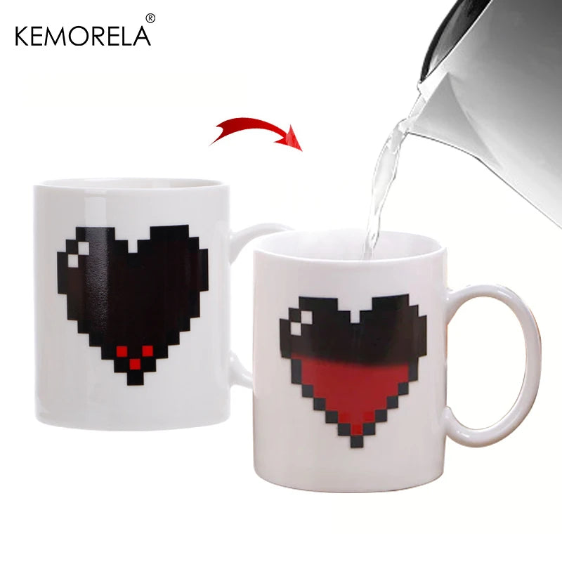 Ceramic Mug – Peach Heart Design, Perfect Valentine’s Gift