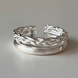 Adjustable Vintage Chain Ring – 925 Sterling Silver Open Ring for Women & Men