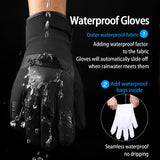 Winter Cycling Gloves - Windproof, Waterproof & Touchscreen Compatible for Outdoor Sports
